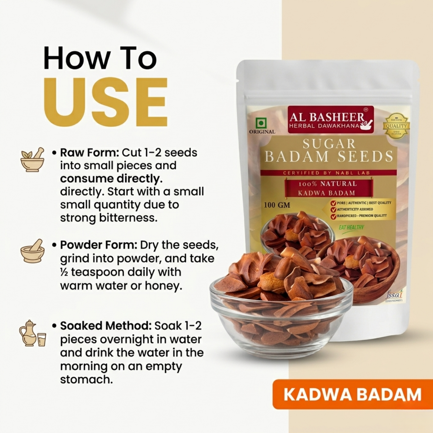 Sugar Kadwa Badam